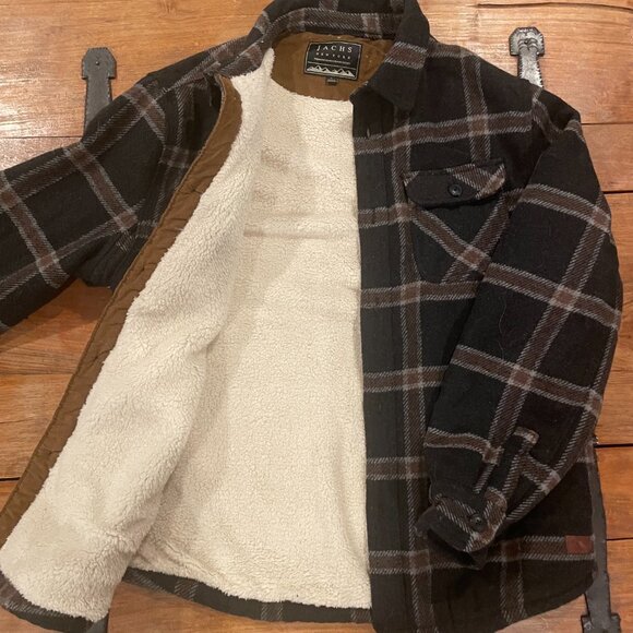 Jachs New York Men's Sherpa Lined Wool Blend Shirt Jacket Size L - Picture 4 of 11
